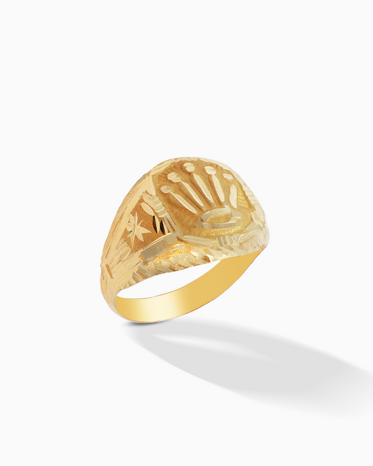 18K Yellow Gold Men's Ring - 4.30g