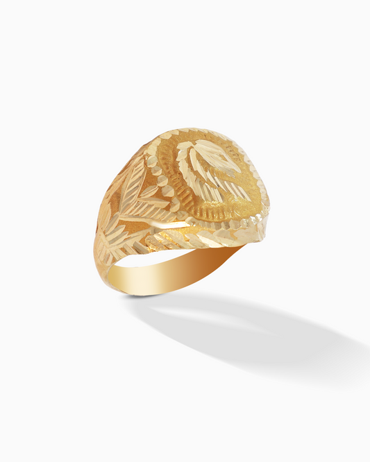 18K Yellow Gold Men's Ring - 3.11g