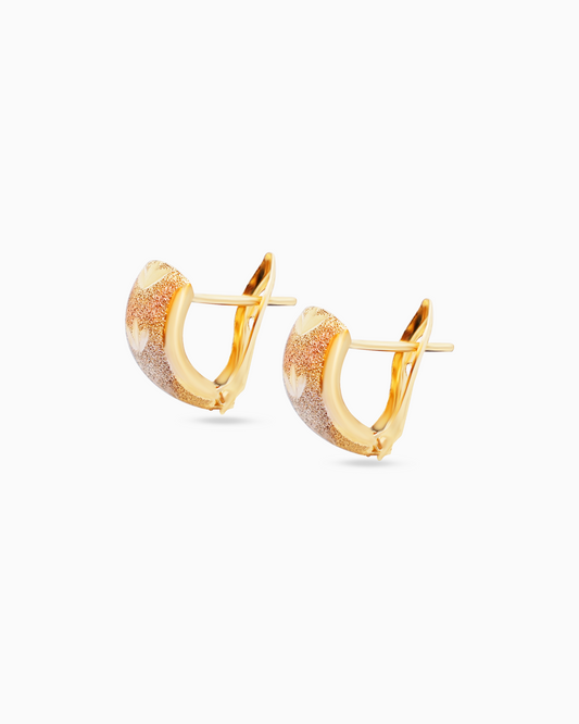 18K Tri-Color Gold Earrings - 1.37g