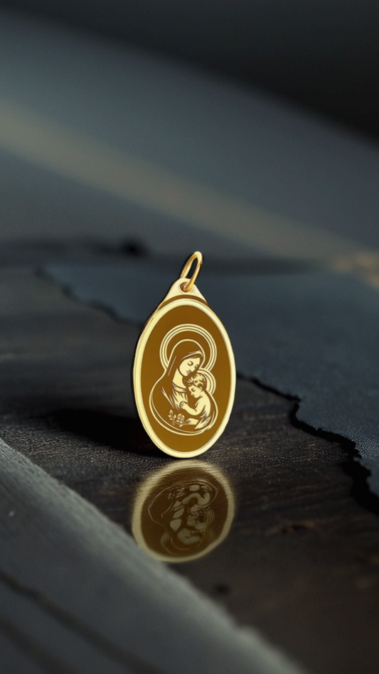 5 Grams Gold Pendant 24K – (Virgin Mary) Design