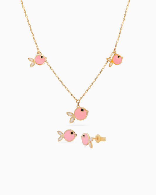18K Yellow Gold Baby Necklace - 3.51g