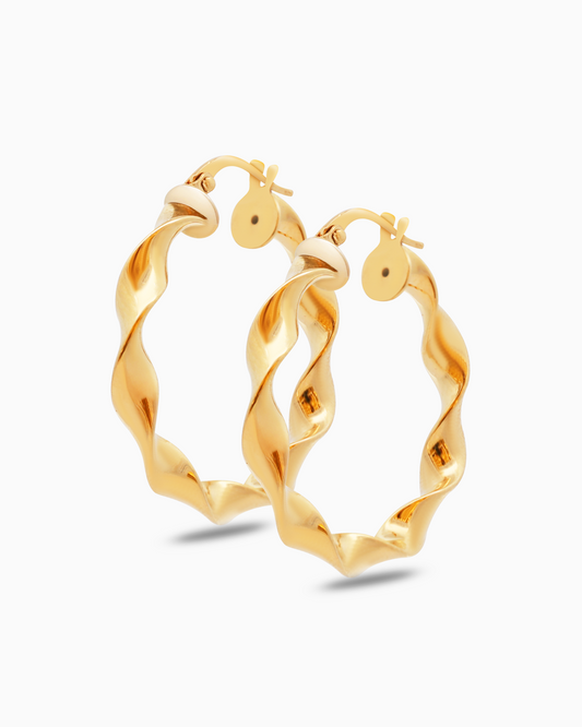 18K Yellow Gold Earrings - 3.19g