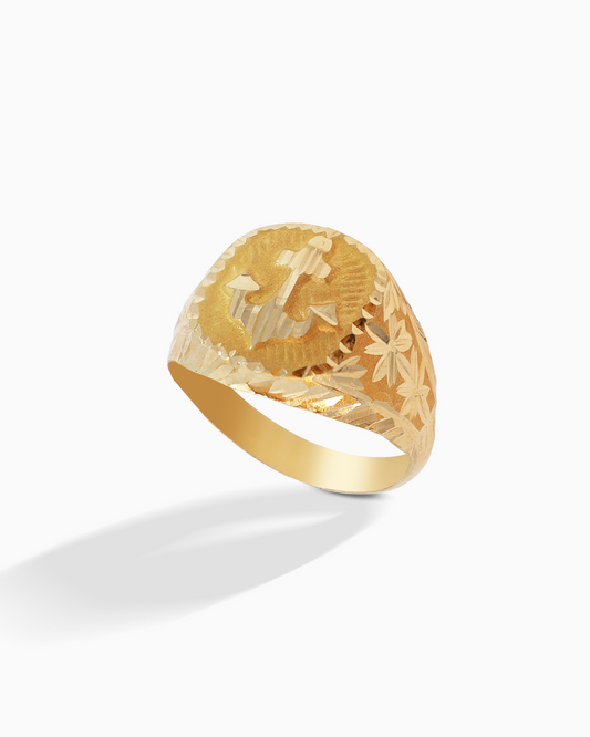 18K Yellow Gold Men's Ring - 2.76g
