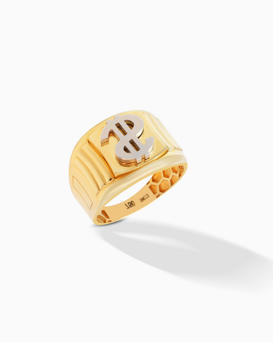 18K Yellow Gold Men's Ring - 6.10g
