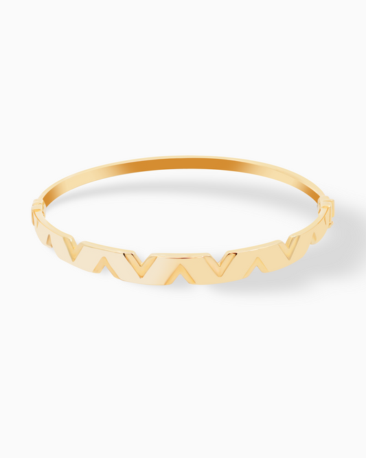 18K Yellow Gold Bangle - 8.82g