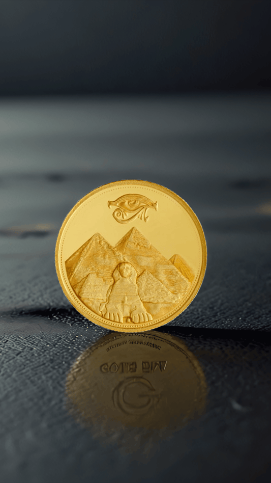 عملة ذهبية 15.55 غرام (نصف أونصة) – تصميم الأهرامات