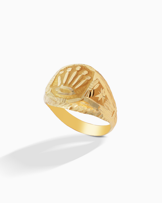 18K Yellow Gold Men's Ring - 4.30g