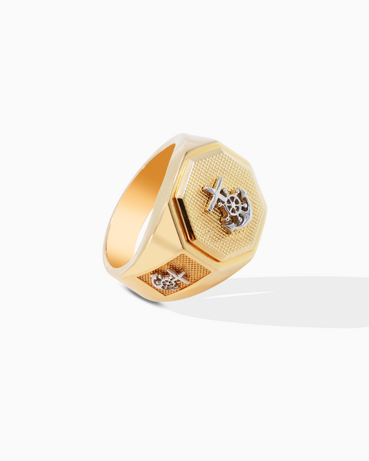 18K Yellow Gold Men's Ring - 12.93g