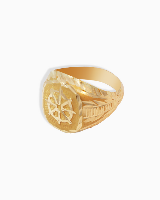 18K Yellow Gold Men's Ring - 2.99g