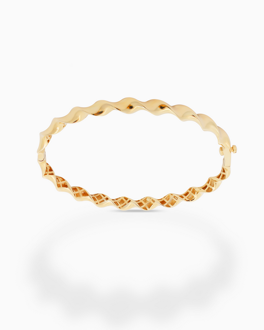 18K Yellow Gold Bangle - 11.07g