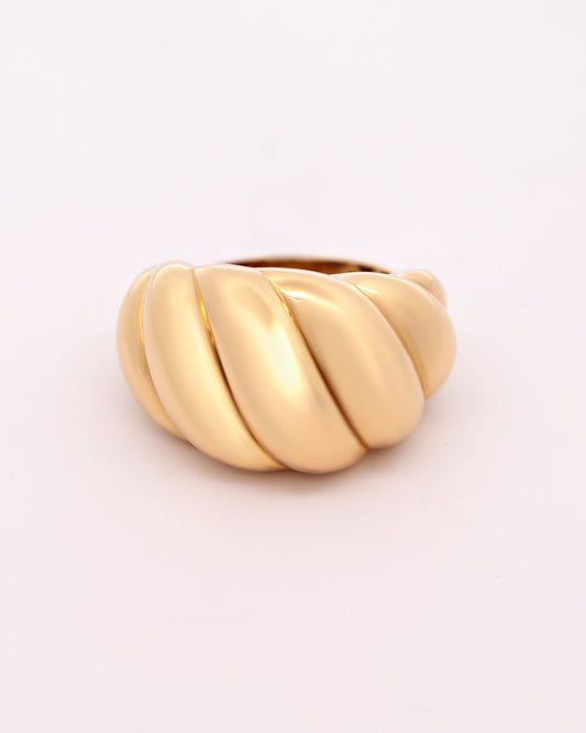 18K Gold Twisted Dome Ring – 5.5g