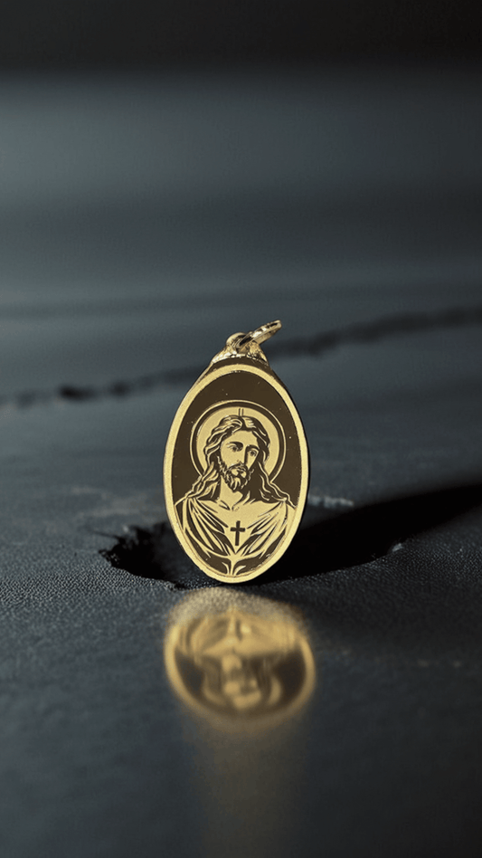 قلادة ذهب عيار 24 قيراط بوزن 10 جرام - تصميم (JESUS)
