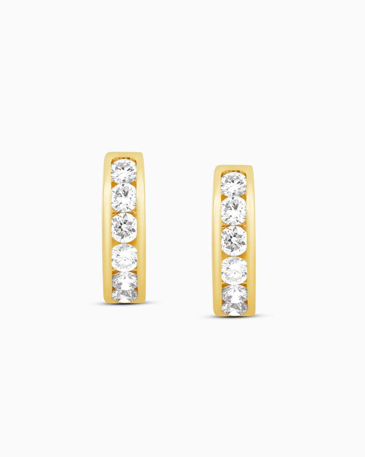 Lab Grown Diamond Huggie Hoop Earrings in 18K Yellow Gold – 0.81 CTW