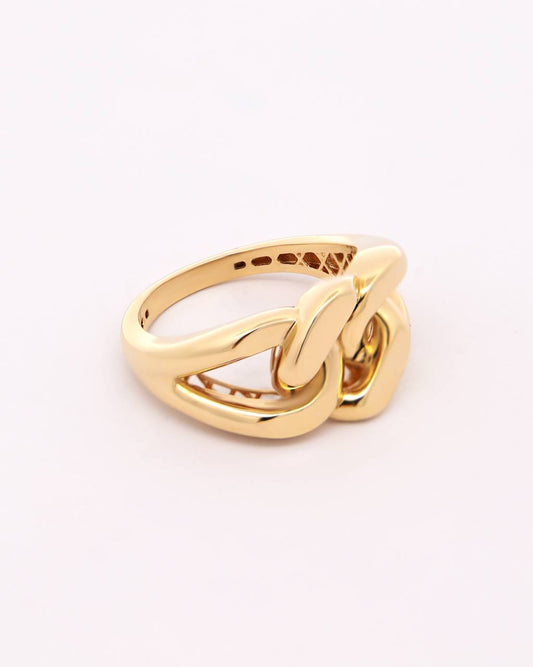18K Gold Interlocking Chain Ring – 5Gram
